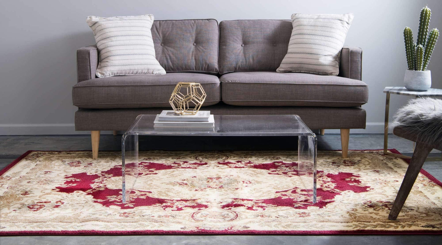 Unique Loom Versailles Collection Traditional Classic Medallion Motif Area Rug (6' 0 x 9' 0 Rectangular, Burgundy/ Ivory)