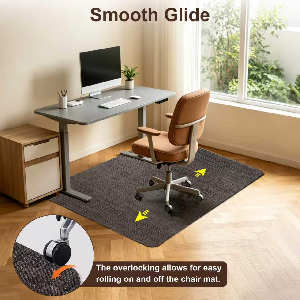 Riveroy Office Chair Mat for Hard Floors 48 x 60 inches,Not for use on Carpet,Black