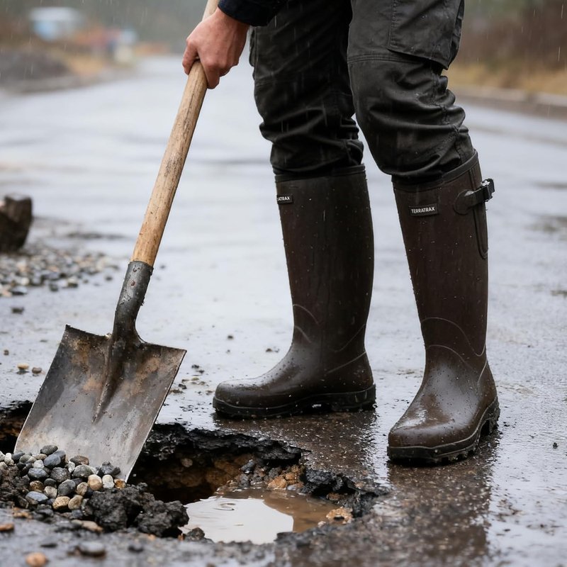 Men's Waterproof Rubber Boots - 6mm Neoprene, 15" Shaft | Lightweight Anti-Fatigue Rain & Mud Boots for Work & Fishing