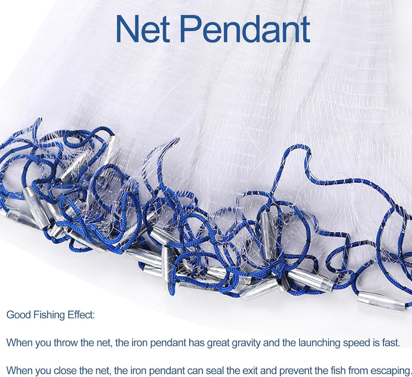 Lawaia Cast Net Cast Nets for Fishing Hand Throw Bait Nets 1/2 inch Mesh Freshwater Saltwater Fish Gear - Ideal for Shrimp, Fish & Fly Fishing with 3FT Radius