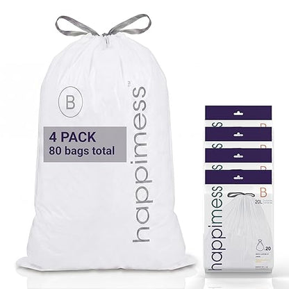 happimess 5.3 Gallon Drawstring Trash Bags, Heavy Duty LDPE Liners