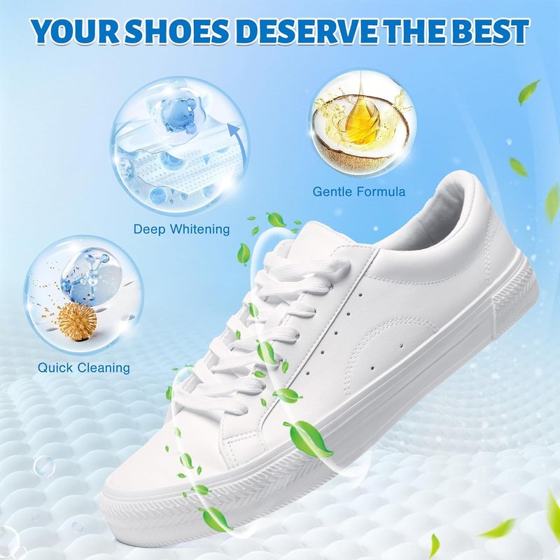 Shoe Cleaner Foam - Jevvu Sneaker Stain Remover & Dirt Eliminator | Cleaning Kit for White Shoes