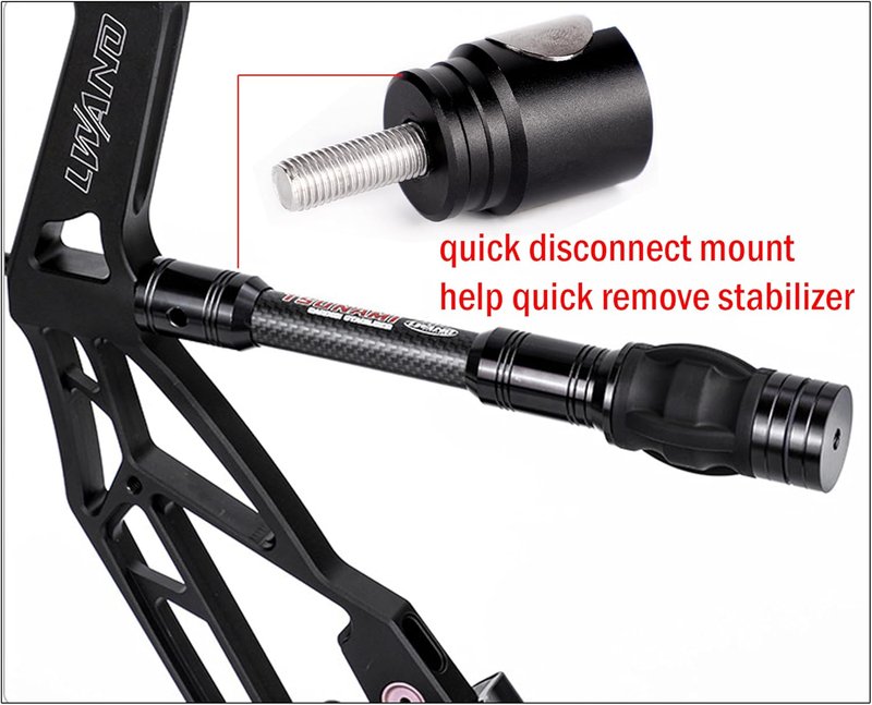 Archery Compound Bow Stabilizer - Adjustable 6" to 12" Vibration Reduction | 3K Carbon Fiber Body & Damping System