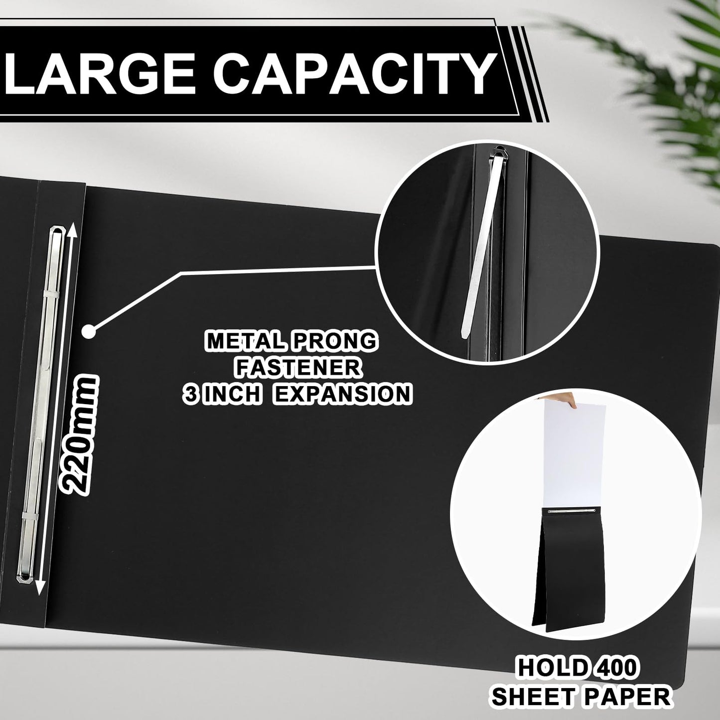 gisgfim 12 Pcs 11'' x 17'' Pressboard Report Cover 3" Capacity Metal Prong Paper Fastener with Compressor Presentation Binder Folder to Neatly Bind Reports Proposals Transcripts Document