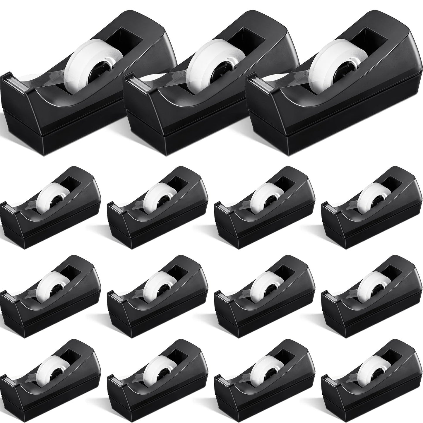 Colarr 15 Pack Desktop Tape Dispenser Non Skid Base Tape Dispensers Desk Tape Dispenser Tape Roll Dispenser for Office Home, Tape Not Included