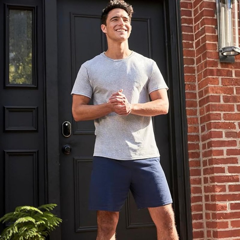 Hanes Mens Jersey Cotton With Pocket Workout-and-training-shorts, Black, Small US