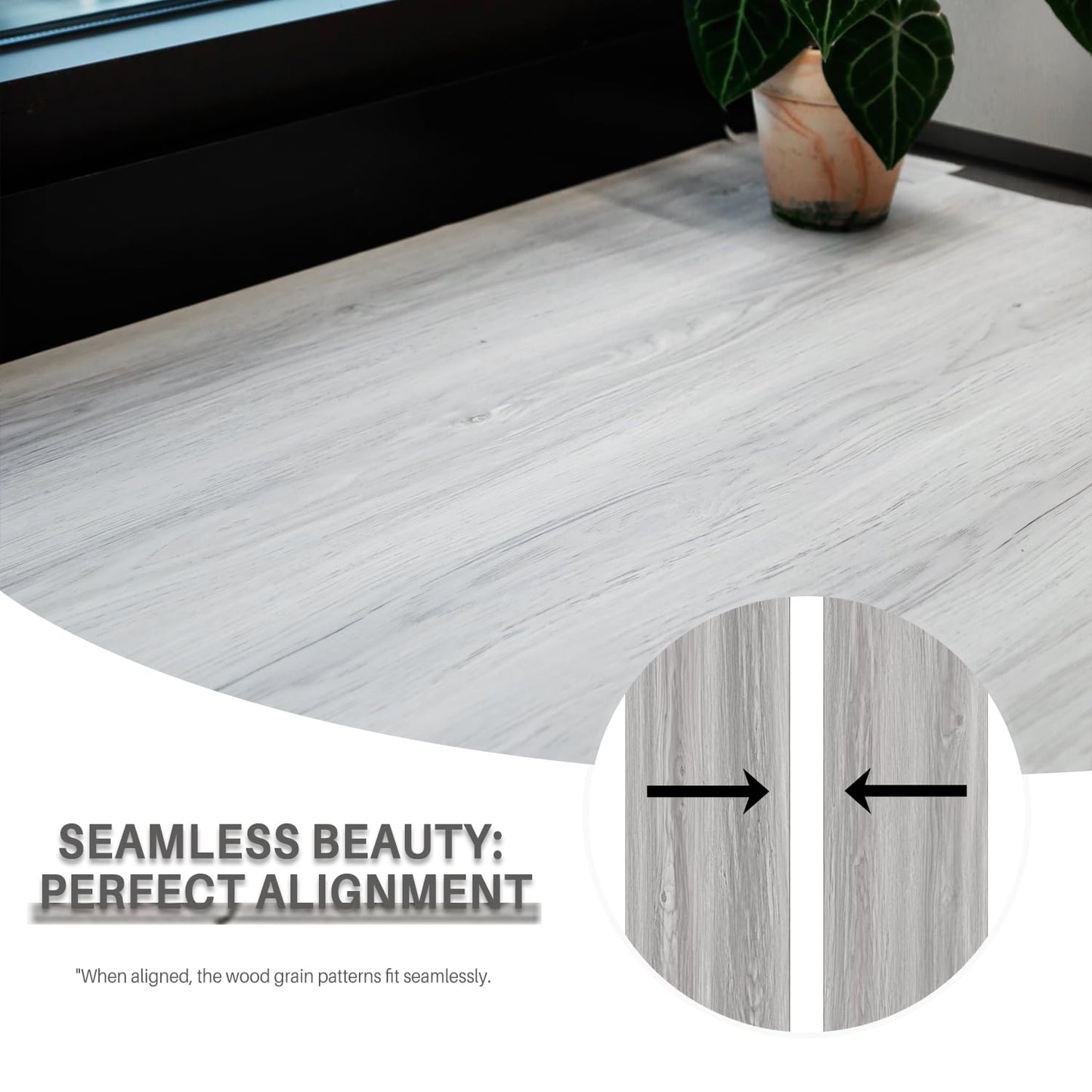 auxua Wood Grain Peel and Stick Floor Tiles – 11.8” Width, Full Roll Length of 118" – Versatile Design for Any Space, Light Color Self Adhesive Vinyl Flooring, Waterproof and Non-Slip Features