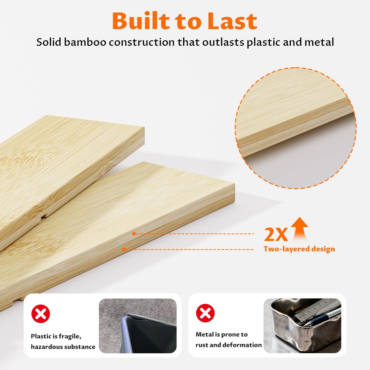 VA1KENE Bamboo Drawer Organizer with 9 Adjustable Compartments, Office Desk Organization Tray for Office Utensils, Supplies, Makeup, Jewelry, and More – Ideal for Desk or Drawer Storage