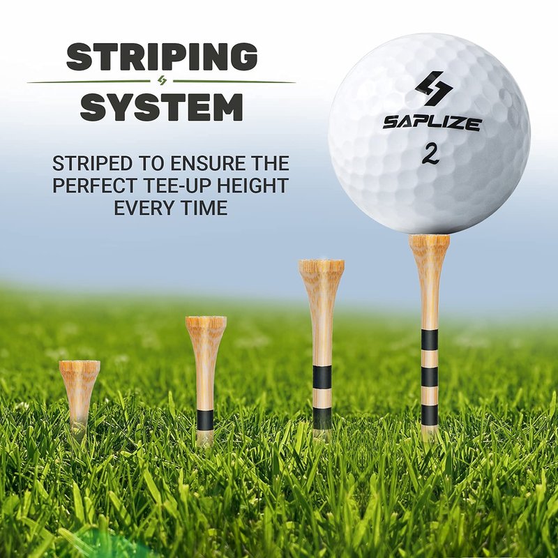 SAPLIZE Golf Tees Bamboo Tees, Pack of 150 (2-3/4"), Stable and Reliable Golf Tees