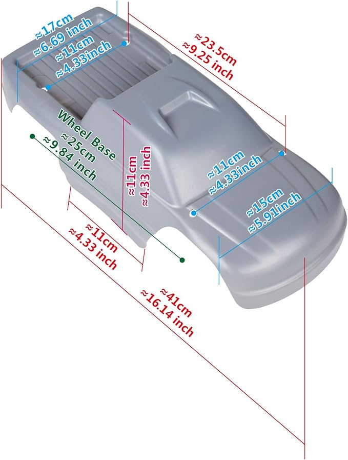 SummitLink Custom Body Compatible for 1/10 Scale RC Car or Truck (Truck not Included) (Flag Strip)