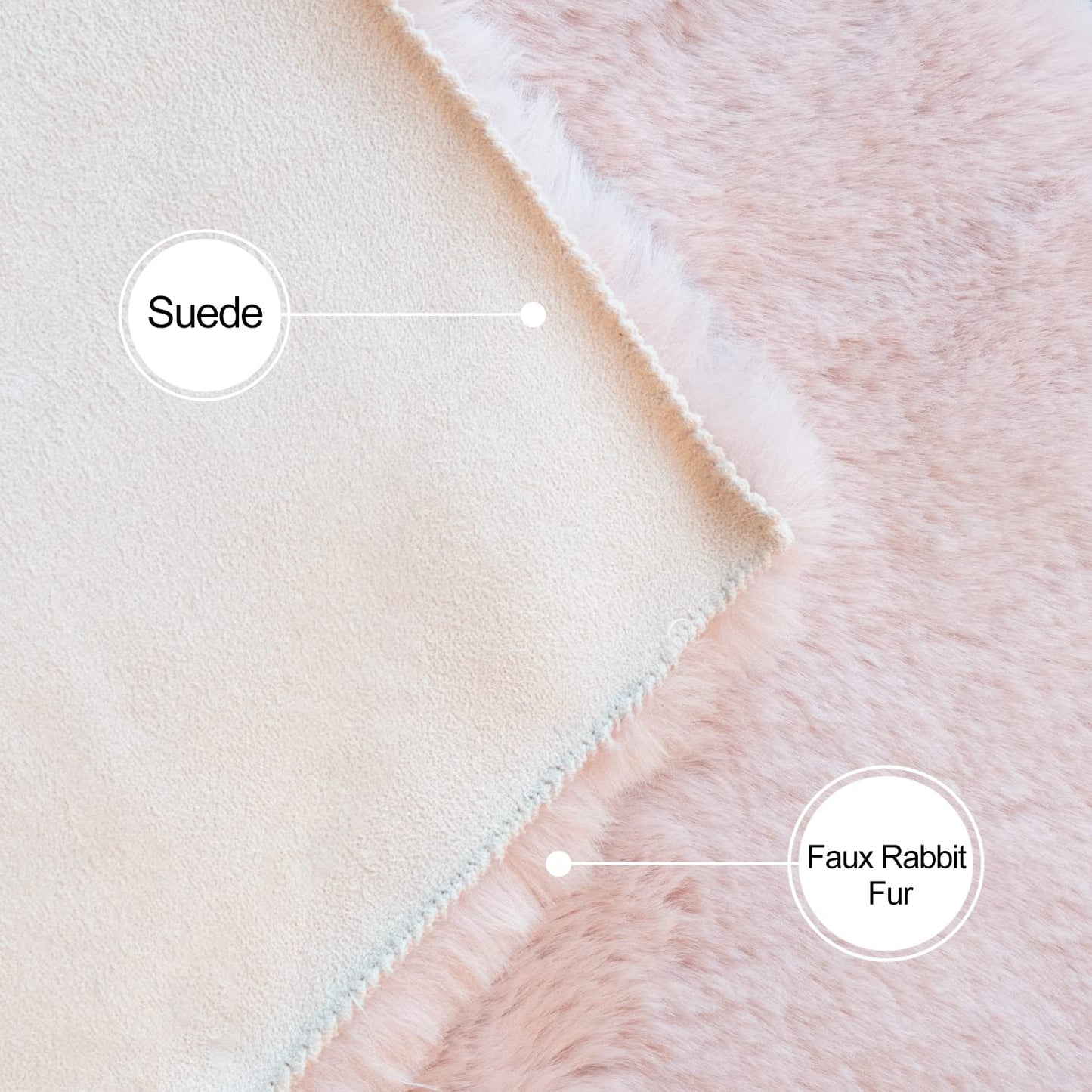 ORINOVA Pink Fuzzy Washable Furry Area Rugs for Living Room Faux Rabbit Fur Nursery Rug for Bedroom 2x4 Runner Rug