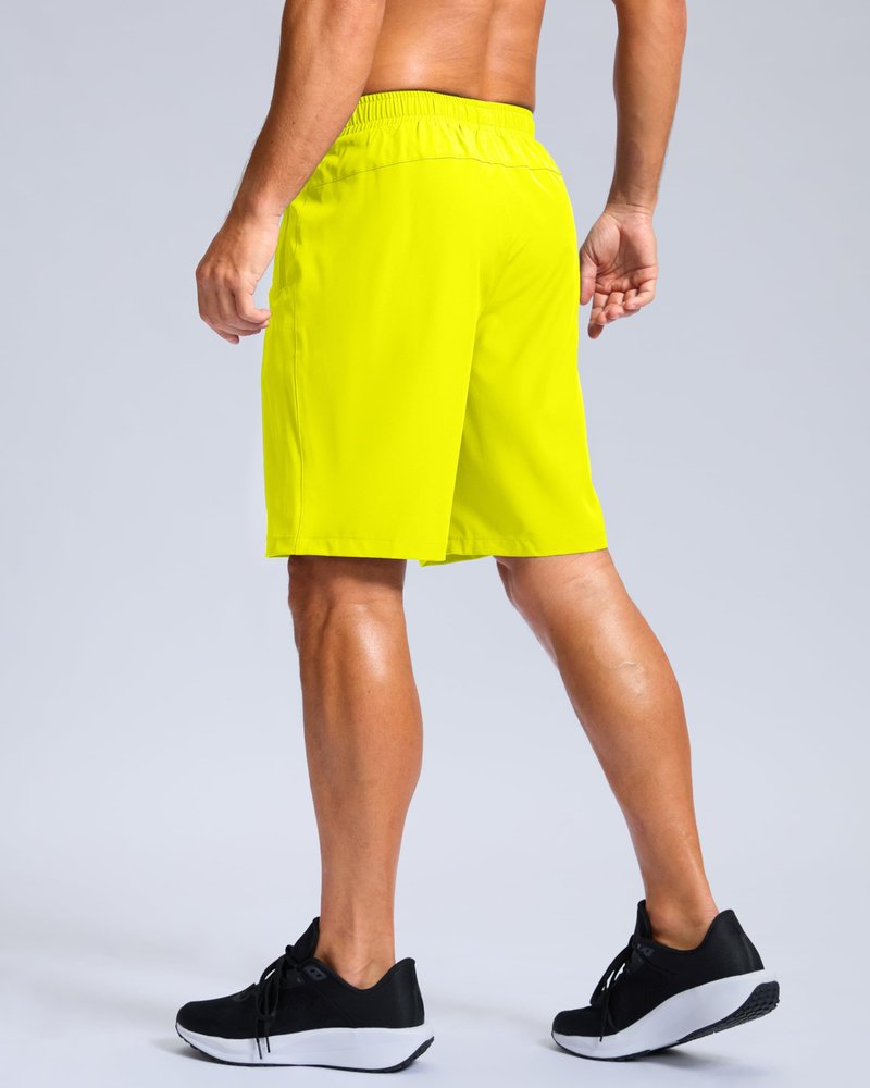 G Gradual Men's Athletic Running Shorts with Zipper Pockets Quick Dry 7"/ 5"/ 9" Workout Gym Shorts for Basketball Hiking(Fluorescent Yellow,9XL)