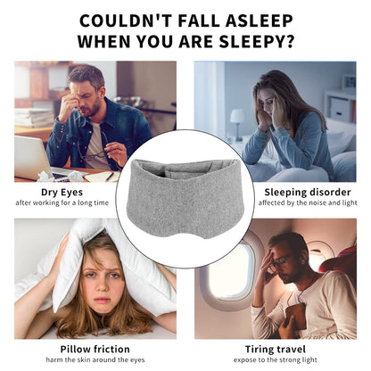 Sleep Mask for Men Women,100% Cotton Sleep Eye Mask with Fully Adjustable Strap, 100% Light Blocking Eye Mask for Sleeping, 0 Pressure Eye Covers for Travel Yoga Nap (Black)