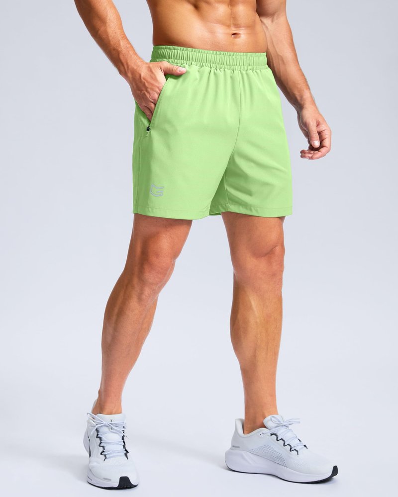 G Gradual Men's Athletic Running Shorts with Zipper Pockets Quick Dry 7"/ 5"/ 9" Workout Gym Shorts for Basketball Hiking(Mint Moment,9XXXL)