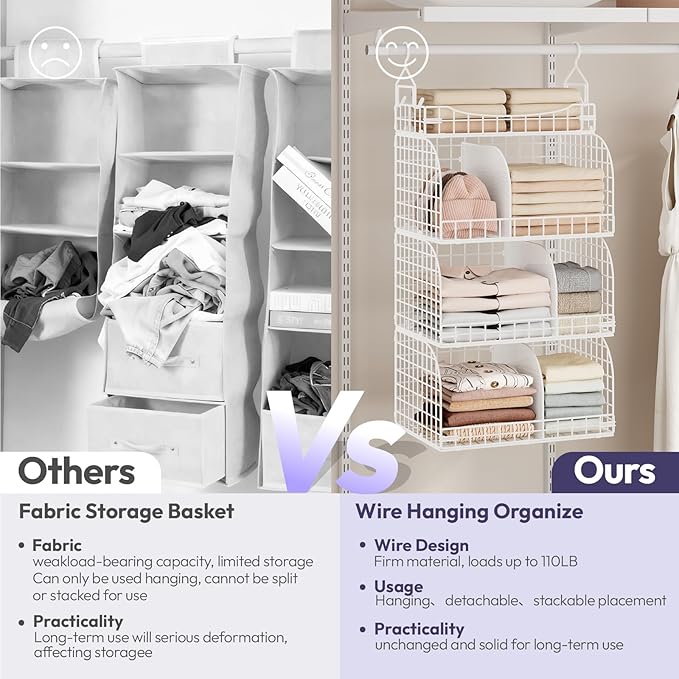 SWTYMIKI Hanging Closet Organizer Storage