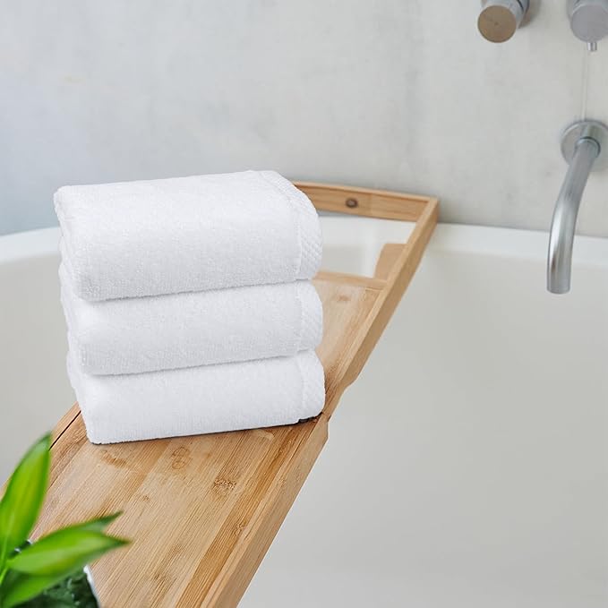 Amazon Basics 8-Pack Soft, Highly Absorbent, Quick-Dry Hand Towels, 100% Cotton