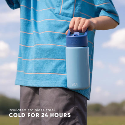 Simple Modern Kids Summit Water Bottle with Straw Lid | 14oz Stainless Steel Cup Insulated Tumbler for Toddlers, School | Sports Balls