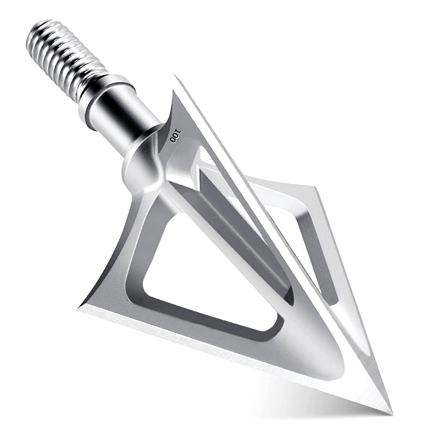 LEANPRO 6-Pack 420 Stainless Steel Fixed Blade Broadheads 100 Grain 1-1/8" Cut Premium Solid Arrow Tip for Archery Hunting for Crossbow and Compound Bow