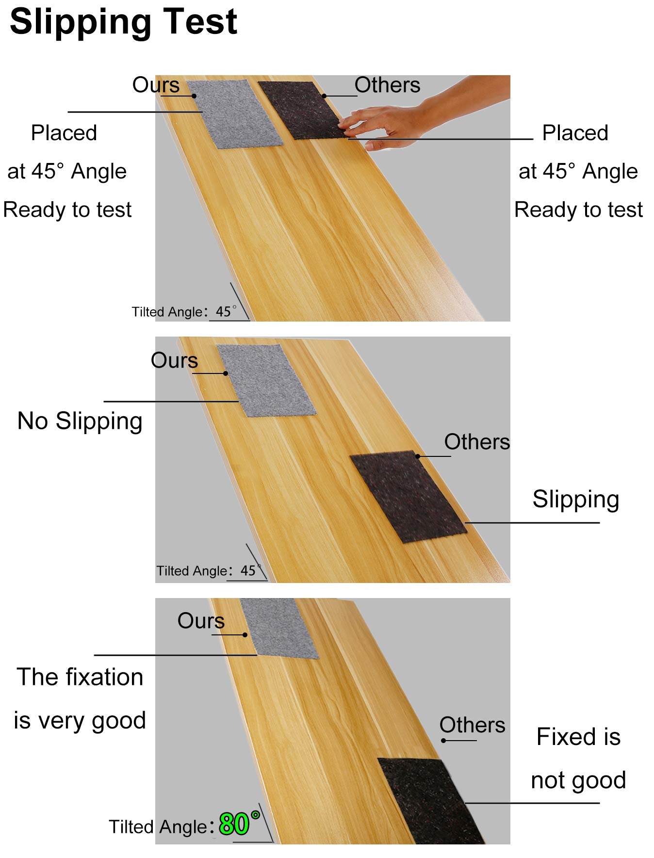 Non Slip Rug Pad Grippers - 2x4 Ft, 1/8" Thick, (Felt + Rubber) Double Layers Area Carpet Mat Tap, Provides Protection and Cushioning for Hardwood or Tile Floors