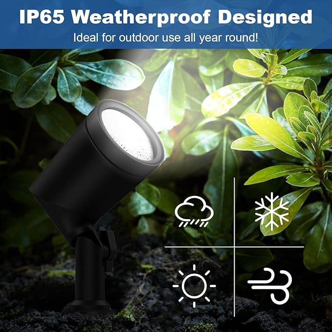 ZYAN Outdoor Waterproof IP65 Landscape Spotlights, Powered Supply Yard Garden Spot Lights for Outside Plant Tree, Landscape Lighting for Path, Patio, Walkway-4 Pack