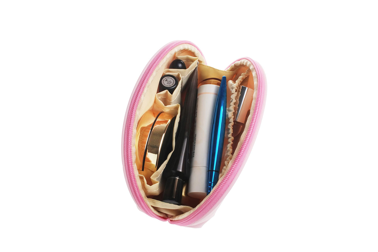 Kososuru Small Makeup Bag for Purse Portable Waterproof Cosmetic Bag Travel Makeup Pouch for Women (Nylon, Pink)