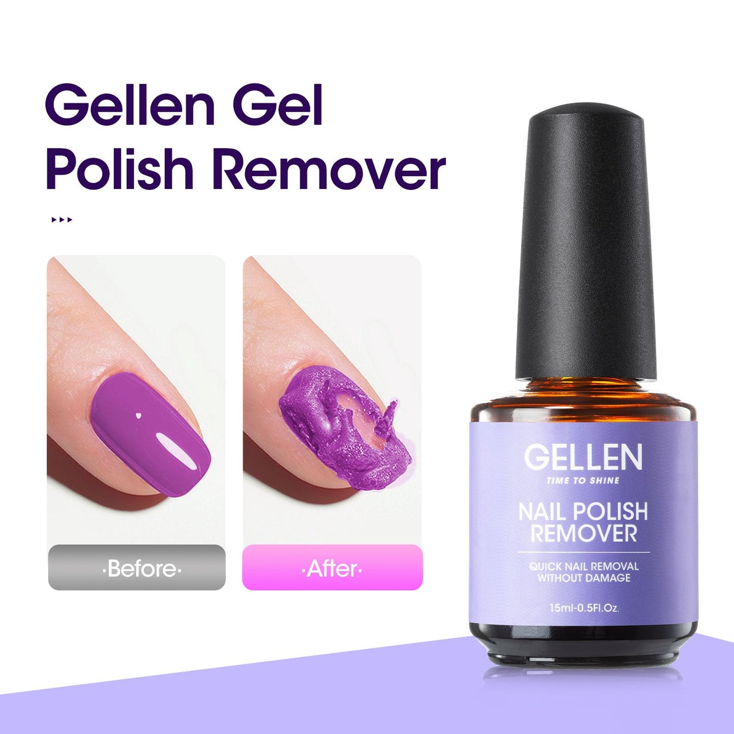 Gellen Gel Nail Polish Remover Kit, Gel Polish Remover for Nails with Liquid Latex Tape Cuticle Oil and Manicure Tools, Quick & Easy Gel Remover in 3-5 Minutes, No Soaking Or Wrapping