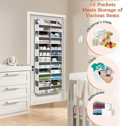 2 Pack Over The Door Organizer 6 Tiers, Extra Large Behind Door Storage of 12