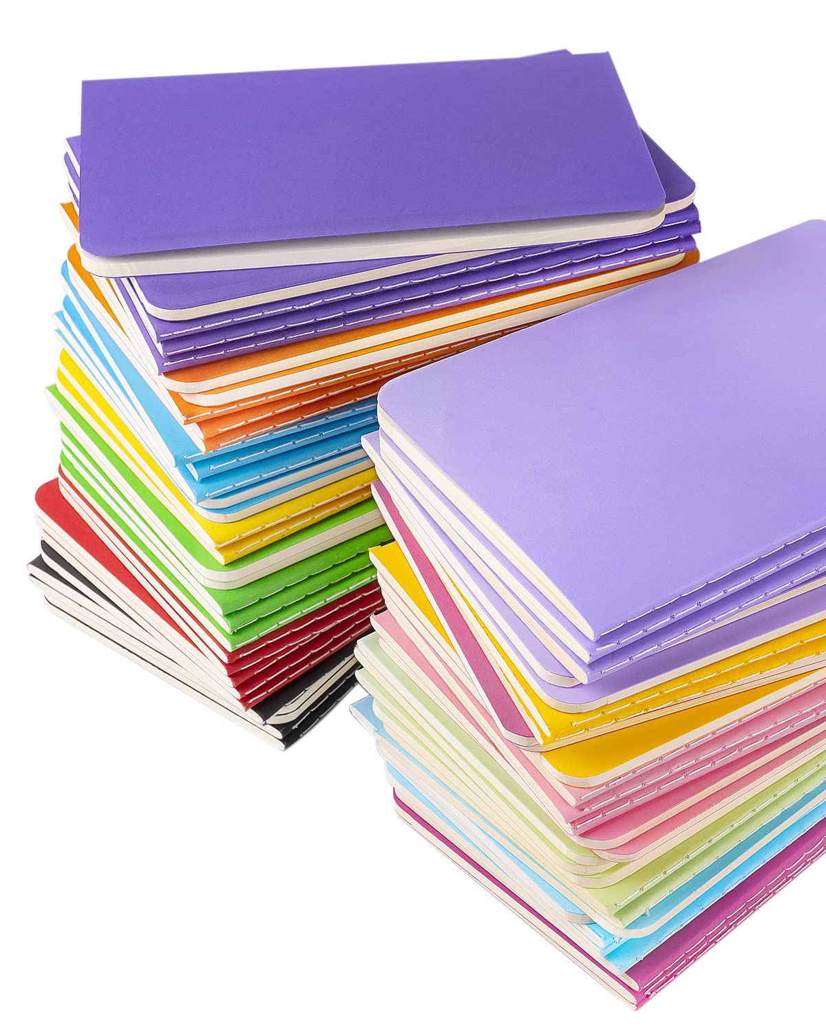 Gwybkq Small Blank Notepads Bulk 60 Pack Mini Pocket Notebooks Journal Set Colorful Cover Notebooks for Kids 3.5 x 5.5 Inches, 30 Sheets/60 Pages