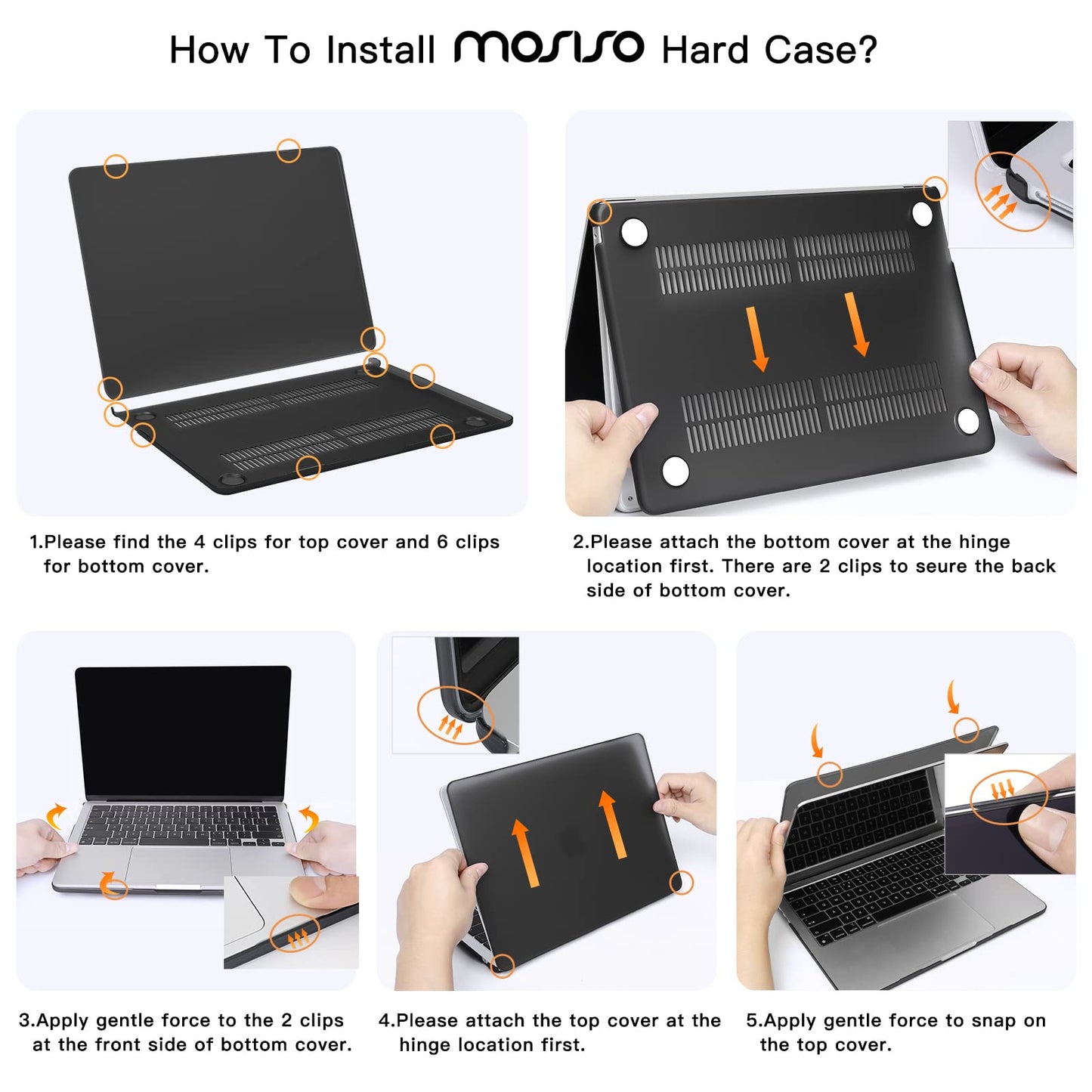 MOSISO Compatible with MacBook Air 13 inch Case M5 2026 M4 2025 M3 M2 2024-2022 A3449 A3240 A3113 A2681,Hard Shell&Sleeve Bag&Keyboard Skin&Webcam Cover&ScreenFilm for MacBook Air 13.6, Black