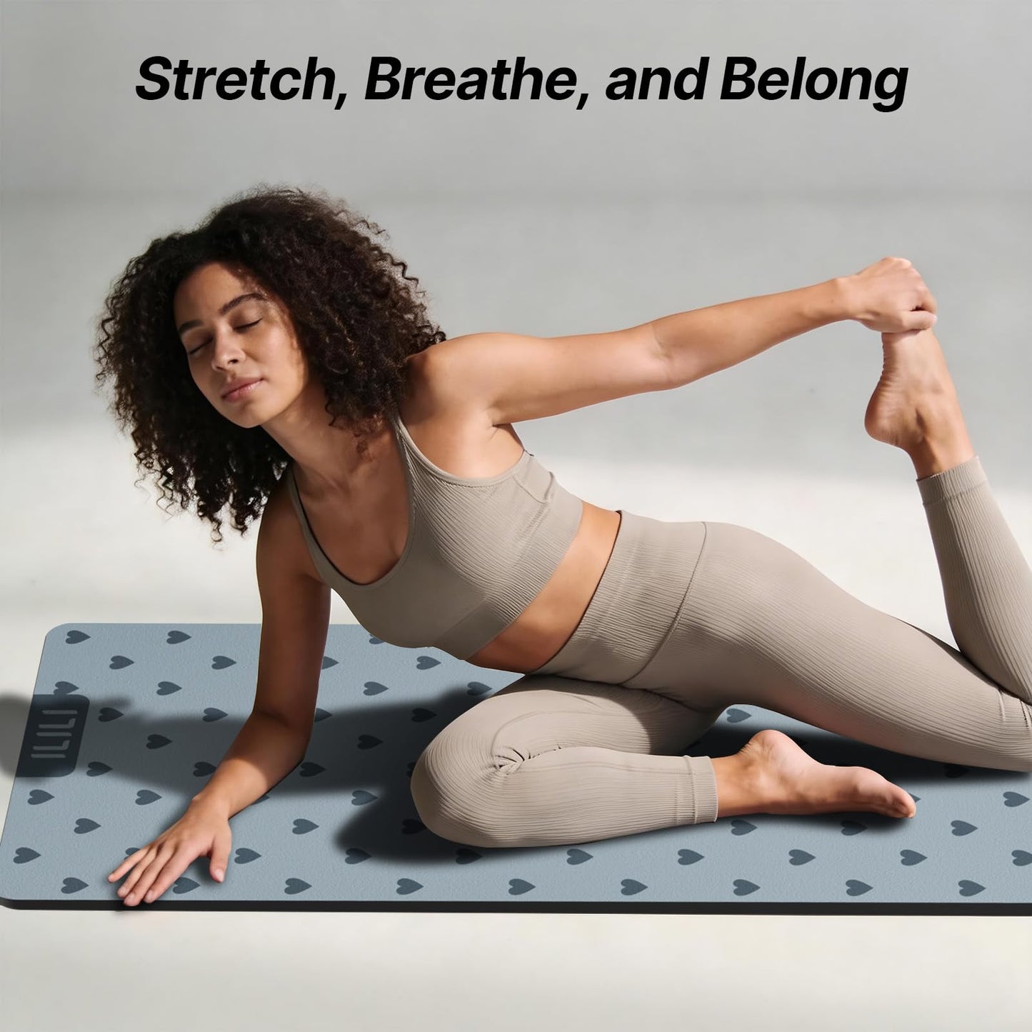 ILILI Yoga Mat 10mm Thick, Suede&TPE Exercise Mat, 76"L*28"W Extra Long, 0.4 Inches Soft and Comfortable, 193*70cm Fitness Mat with Strap, Portable for Yoga, Pilates, Floor Exercise, Home and Outdoor Use, Eco Friendly (Blue)