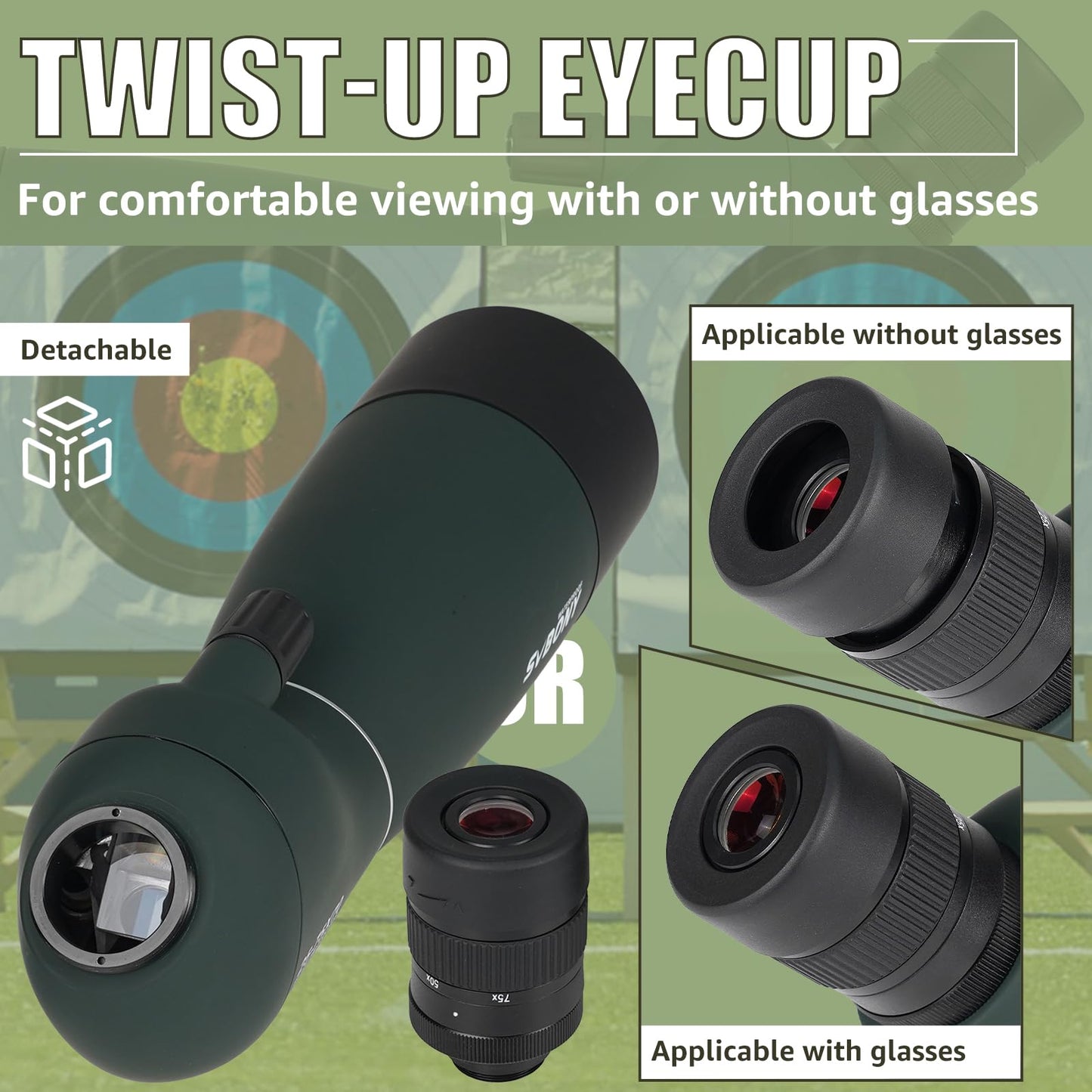SVBONY SV28 Plus Spotting Scopes with Tripod, 25-75x70 Angled Spotter Scope with Phone Adapter, IP65 Waterproof Fogproof Long Range Spotting Scope for Target Shooting, Birding