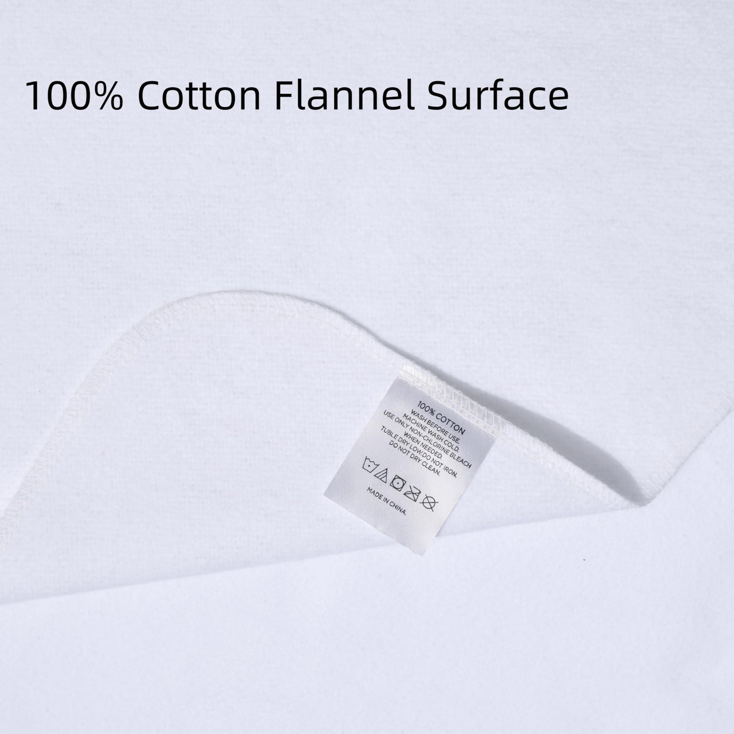 Waterproof Crib Pad, 34" x 54", Reusable Incontinence Flannel Crib Protector for Baby, Toddler, Elders and Pets - White