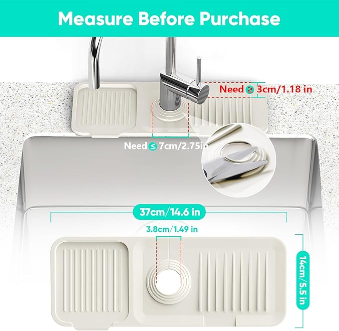 14.6 inch Faucet Mat for Kitchen Sink Faucet Mat Kitchen Sink Splash Guard