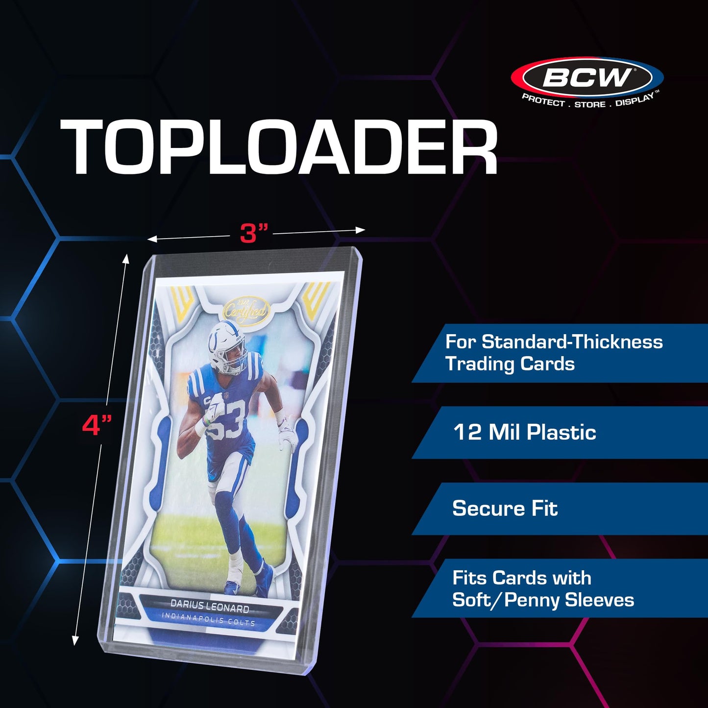 BCW Card Sleeves and Toploaders for Card Combo - 500 Count | Premium Top Loaders and Acid-Free Penny Sleeves | Great for Football, Magic: The Gathering, Pokémon, and Baseball Card Protectors