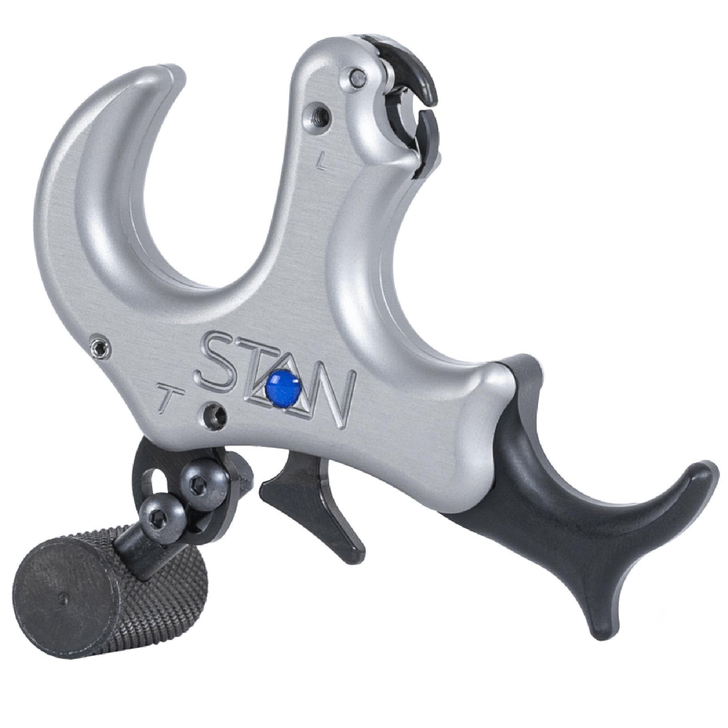 Stan OnneX Thumb Archery Release – Modular Trigger Release with Zero Travel, Adjustable Tension, 3 & 4 Finger Options, Open Hook, Trainer Lock, Echo Grey, M