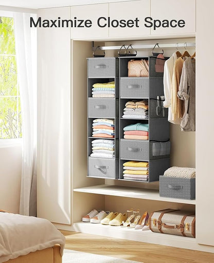Pipishell Hanging Closet Organizer 6-Shelf, Hanging Shelves