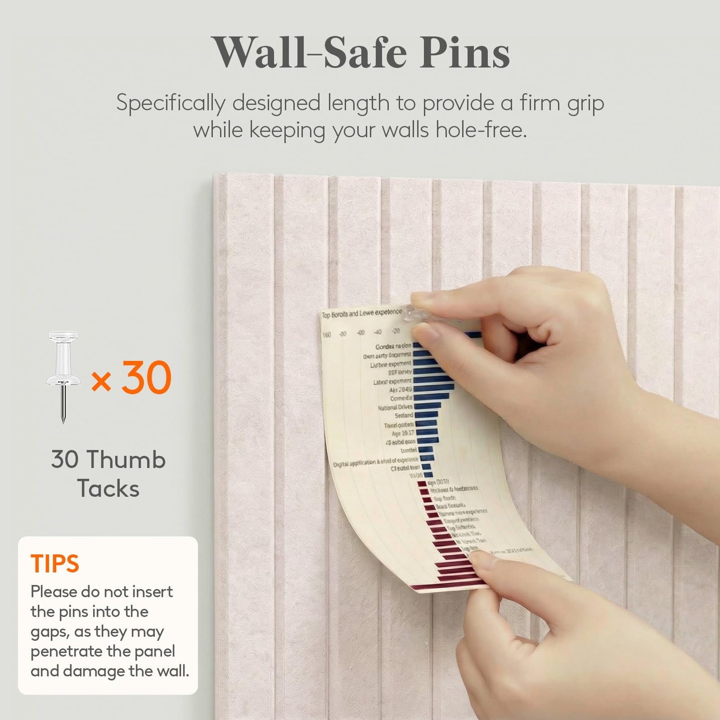 Lifewit Felt Slatted Bulletin Board with Self-Adhesive, 48"x 36"-12 Pack Cork Board Alternative, Pin Board Vision Board Message Board with 50 Pushpins for Office Decor, Room Decor, Oatmeal
