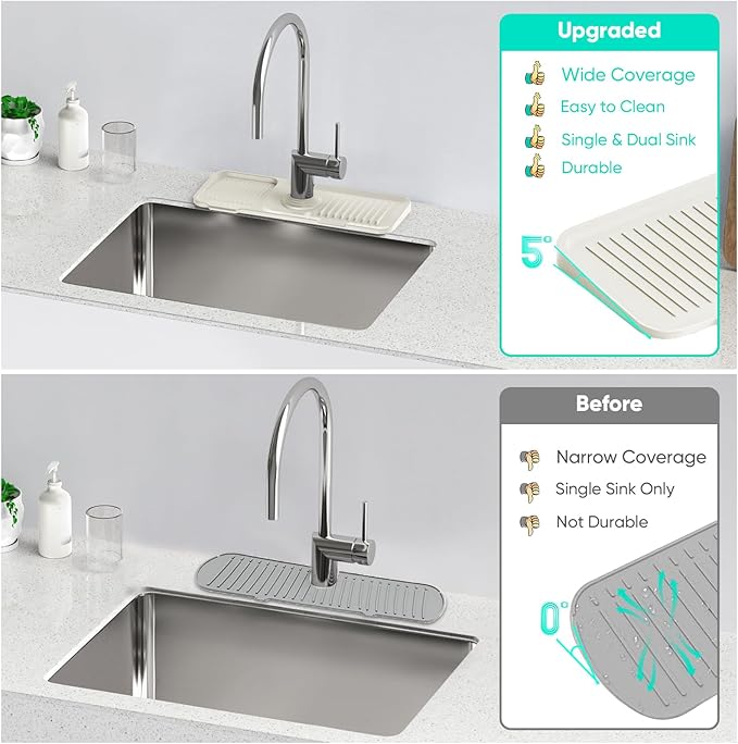 14.6 inch Faucet Mat for Kitchen Sink Faucet Mat Kitchen Sink Splash Guard