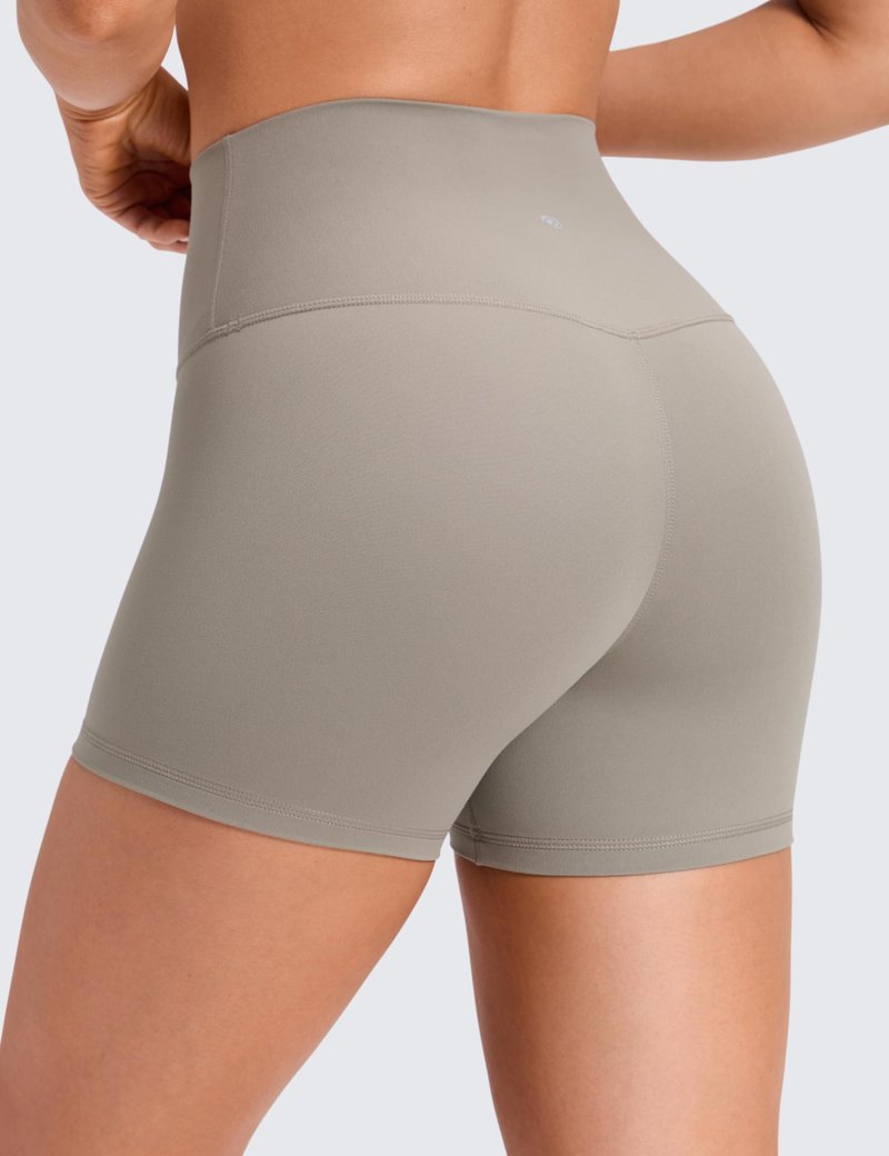 CRZ YOGA Butterluxe Biker Shorts 4'' - High Waisted Booty Workout Volleyball Yoga Womens Spandex Warm Ash Grey X-Large