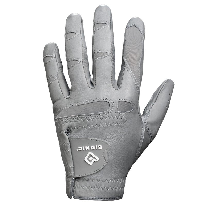 Bionic Men's StableGrip with NaturalFit 2.0 Golf Glove with Dual Expansion Thumb for Best Fit - Premium Cabretta Leather… (Gray, Medium/Large, Left)