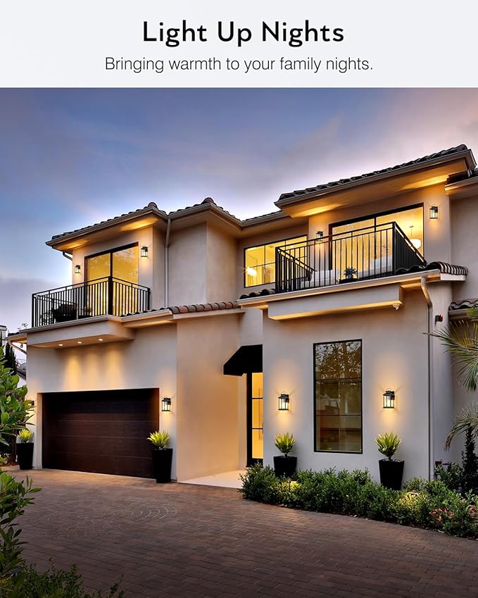 VIANIS Outdoor Wall Light Dusk to Dawn Sensor, Black Gold Accents Exterior Lighting Fixtures Wall Mount Sconce for House, Modern Porch Lights Outdoor Lantern for Patio, Outside Lights for Garage Coach