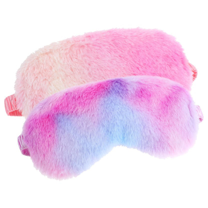 2 Pack Plush Sleeping Eye Mask Soft Plush Eye Mask Fuffy Eye Cover Comfortable Sleep Mask Blindfold Rainbow Faux Fur Eye Shade for Women, Men and Kids Travel Nap Sleeping 565488_2_3pL1H9vJ3