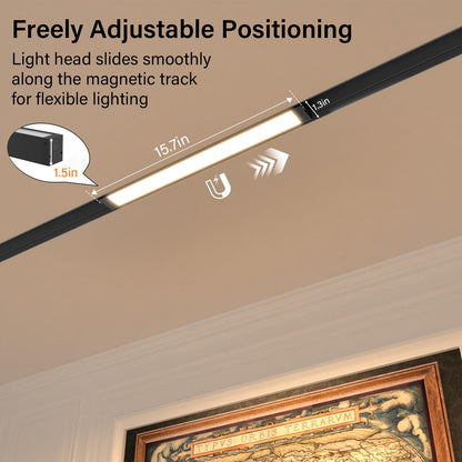 Hengsense Magnetic Floodlight Track Head 4 Pack, 24V 15W LED Lamp for Track Light, Dimmable Linear Floodlight with APP Remote Control, Adjustable CCT 3000K-6000K, ETL Certified Ceiling Lighting