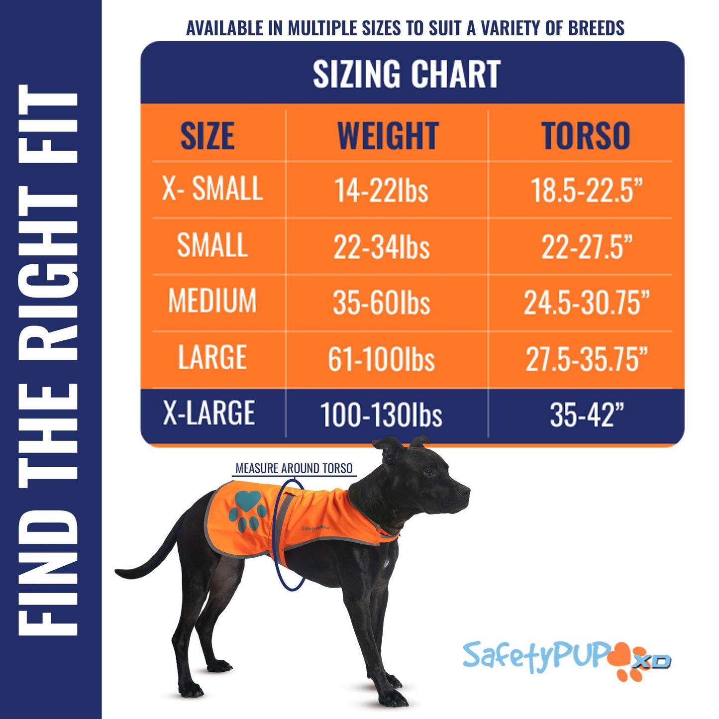 Blaze Orange Reflective Dog Vest, High Visibility in Woods & Hunting Areas