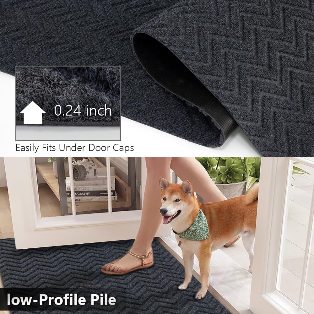 Griclner Runner Rug Indoor/Outdoor Waterproof Carpet Runners 2'X6', Hallway Kitchen Entryway Bedroom Area Rugs with Natural Non-Slip Rubber Backing, Garage mat (Custom Sizes)