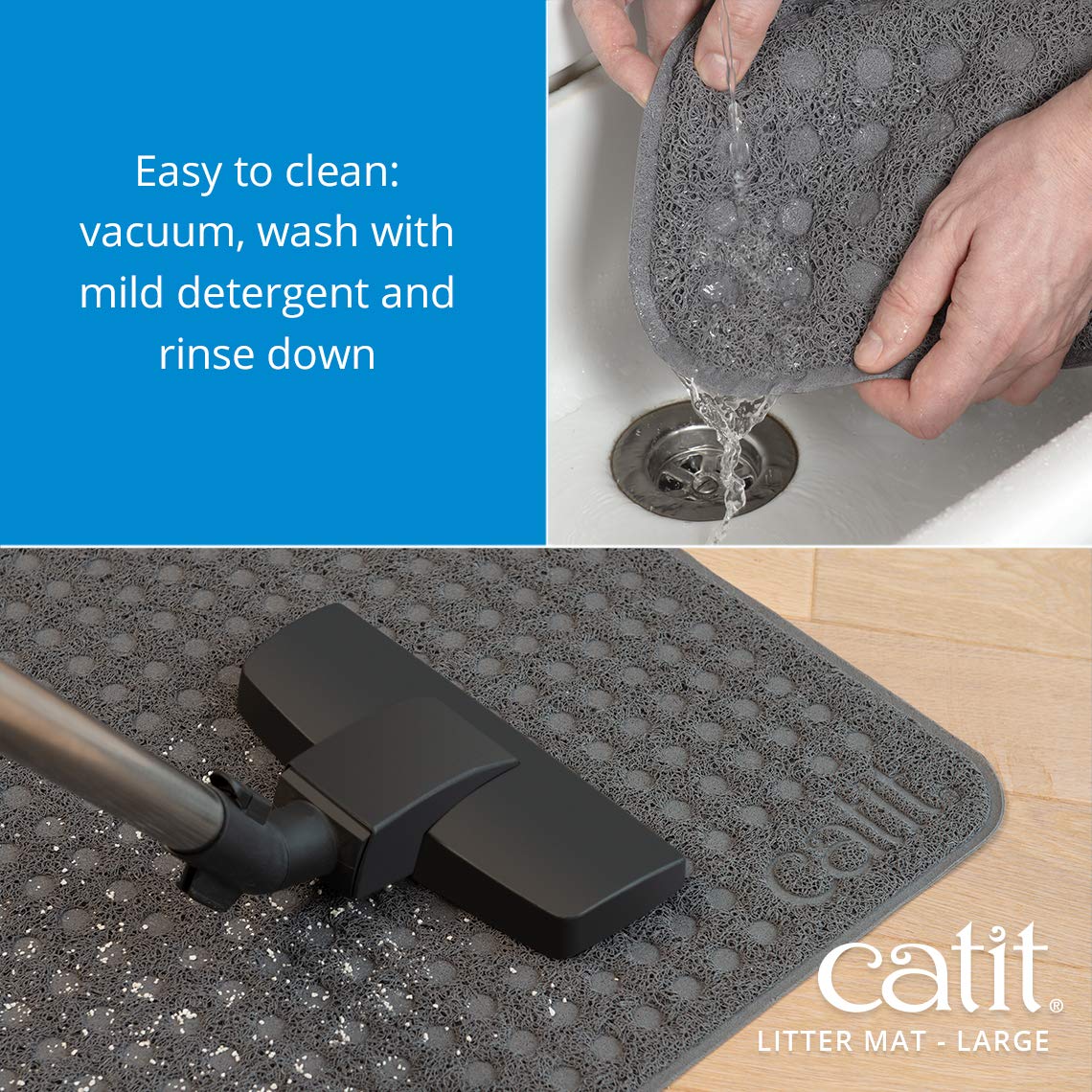 Catit Large Cat Litter Mat – Gentle on Paws, Traps Loose Litter, Non-Slip, Easy Maintenance Design