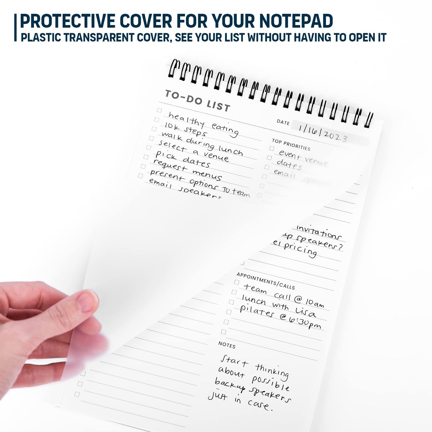 To Do List Notepad 3 Pack: Has Multiple Functional Sections - 6.5 x 9.8" 60 Sheets - Spiral Daily Planner Notebook - Task Checklist Organizer Agenda Pad for Work, Note and Todo Organization