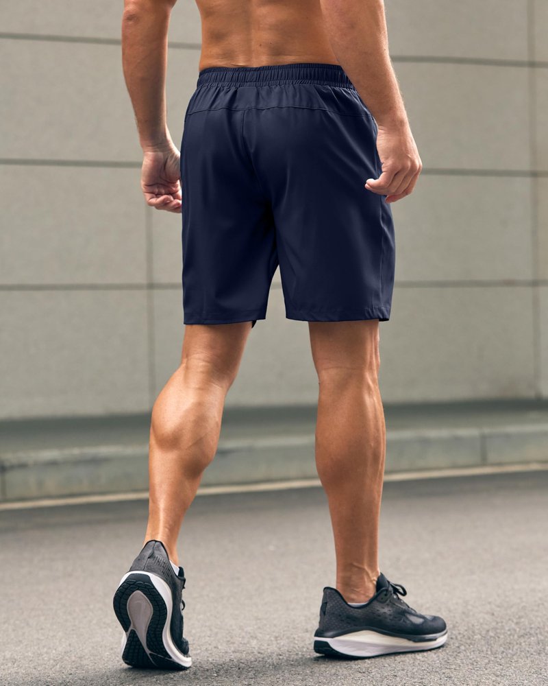 G Gradual Men's Athletic Running Shorts with Zipper Pockets Quick Dry 7"/ 5"/ 9" Workout Gym Shorts for Basketball Hiking(Navy,7XL)
