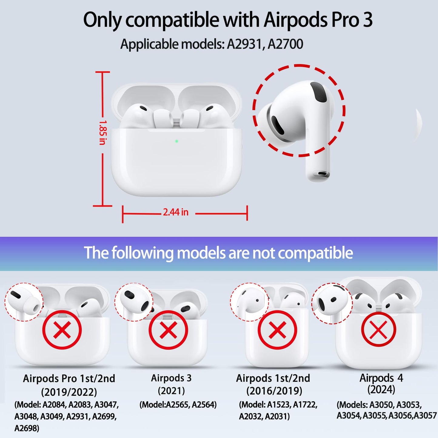 SURANBULI for AirPods Pro 3 Case Leather | One Piece Cute iPod AirPods Pro 3 Generation Case for Man Women| with Keychain-Model A2700/A2931(Lightbrown)
