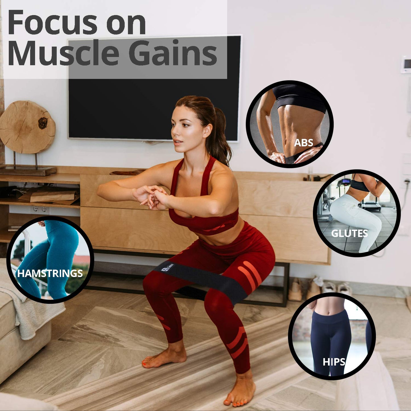 Fittest Pro by Limm Resistance Bands for Legs and Butt, Fabric Exercise Loop Bands Yoga, Pilates, Rehab, Fitness and Home Workout, Strength Bands for Booty